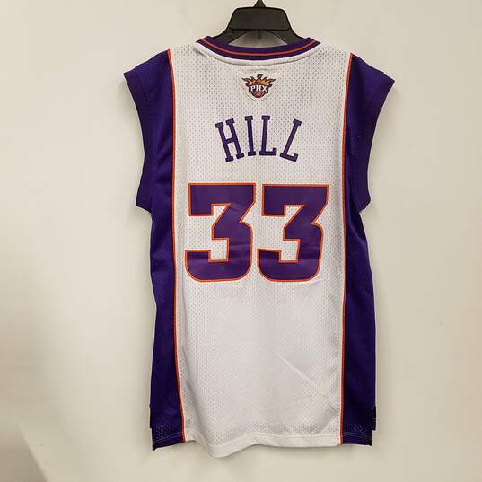 Adidas Mens White Purple Phoenix Suns Grant Hill #33 NBA Jersey Size Small image number 2