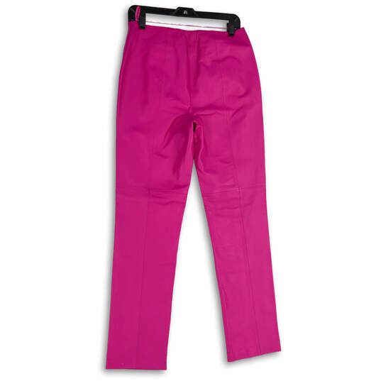 NWT Womens Pink Flat Front Straight Leg Pull-On Ankle Pants Size 10 image number 2