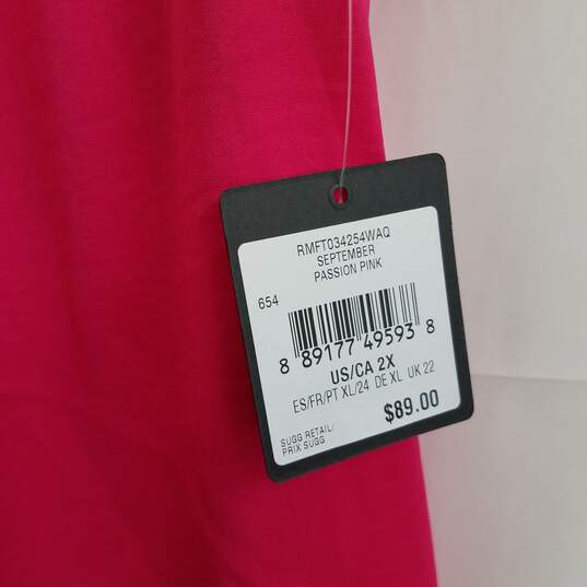Rachel Roy bright pink faux wrap tank top blouse size 2X image number 3