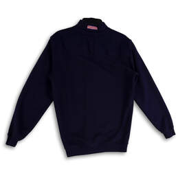 Womens Blue Long Sleeve Mock Neck Quarter Zip Pullover Sweatshirt Size XS alternative image