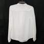 Womens White Beaded Embellished Long Sleeve Henley Neck Blouse Top Size XS image number 2