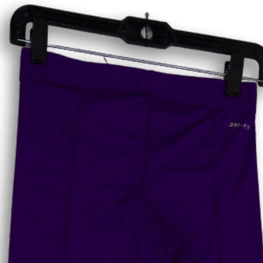 Womens Purple Dri-Fit Elastic Waist Pull-On Capri Leggings Size Small image number 3