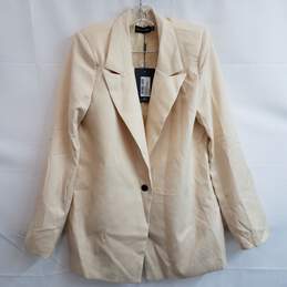 Women's khaki oversized drapey button front blazer 8 nwt