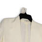 Womens White Long Sleeve Regular Fit Open Front Cropped Blazer Size 4 image number 3
