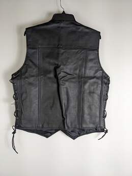 Alpha Cycle Gear Men Black Leather Vest L alternative image