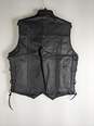 Alpha Cycle Gear Men Black Leather Vest L image number 2