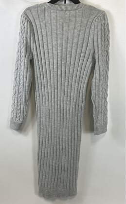 NWT Fashion Nova Womens Gray Cable-Knit Long Sleeve Cardigan Sweater Size S alternative image
