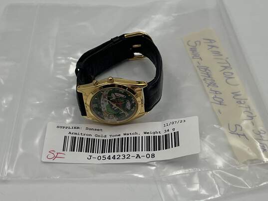 Mens 2200/162 Gold-Tone Marvin The Martian Round Dial Analog Wristwatch 34g image number 10