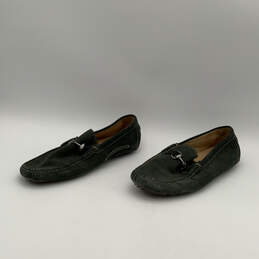Mens Suede Green Moc Toe Fashionable Slip-On Loafer Shoes Size 10 alternative image
