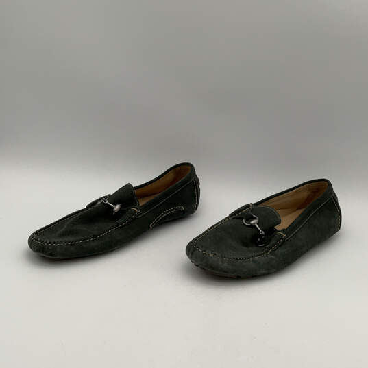 Mens Suede Green Moc Toe Fashionable Slip-On Loafer Shoes Size 10 image number 2