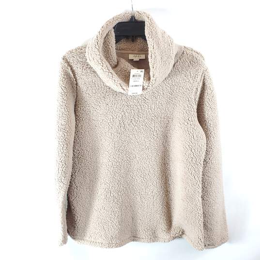 Style & Co Women Beige Sherpa Fleece Sweater S NWT image number 4