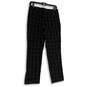 Womens Black Plaid Elastic Waist Flat Front Pull-On Ankle Pants Size 8 image number 2