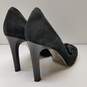 Diane Von Furstenberg Suede Peep Toe Heels Black 10 image number 4