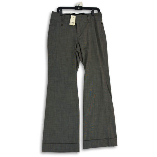 NWT Women's Gray Flat Front Slash Pocket Wide-Leg Dress Pants Size 10 image number 1