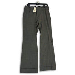 NWT Women's Gray Flat Front Slash Pocket Wide-Leg Dress Pants Size 10