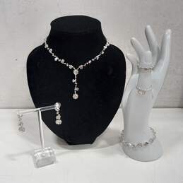 Silver Tone Bling Jewelry Collection Assorted 5pc Lot