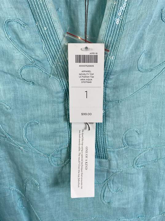 Chicos Women Blue Blouse 1 NWT image number 4