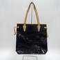 Arcadia Italian Black Patent Leather Large Tote Purse image number 1