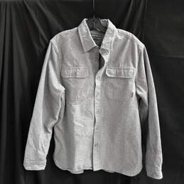 Eddie Bauer Men's Gray 100% Cotton Two-Pocket Button Up Shirt Jacket Size M