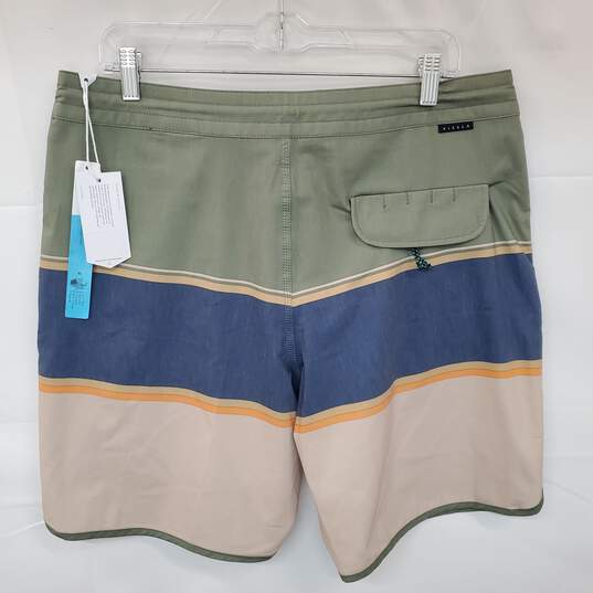 Mn VISSLA Upcycle Coconut Multicolor Board Swim Casual Shorts Sz 34 W/Tags image number 2