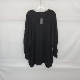 Torrid Black Sparkle Knit Drop Shoulder Shirred Sleeve Top WM Size 6 ( 6X ) NWT