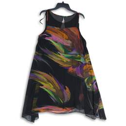 Signature By Robbie Bee Womens Black Abstract Sleeveless A-Line Dress Size 14 alternative image