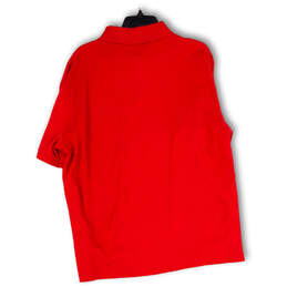 Mens Red Short Sleeve Spread Collar Regular Fit Polo Shirt Size X-Large alternative image