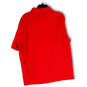 Mens Red Short Sleeve Spread Collar Regular Fit Polo Shirt Size X-Large image number 2