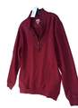 Charles River Apparel Men's Red 1/4 Zip Long Sleeve Pullover Sweatshirt Size Small image number 1