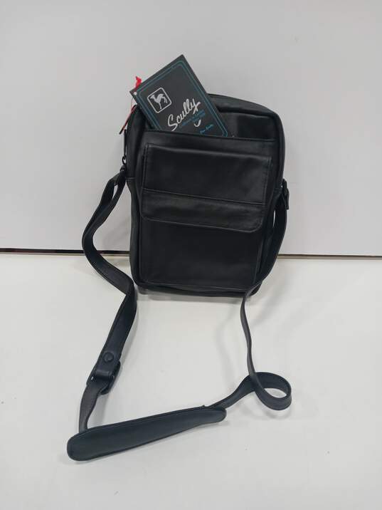 Scully by Dan Scully Black Leather Crossbody Bag Purse image number 1