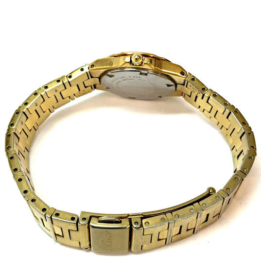 Designer Seiko V782-0820 Gold-Tone Chain Strap Round Dial Analog Wristwatch image number 4