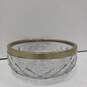 Silver Rimmed Cut Crystal Glass Bowl image number 4