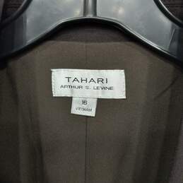 Tahari Arthur S. Levine Women's Chocolate Black Open Front Blazer Jacket Size 16 alternative image