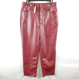 Madewell Women Burgundy Faux Leather Pants Sz 29 NWT