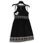 NWT Womens Black White Halter Neck Sleeveless A-Line Dress Size Medium image number 2