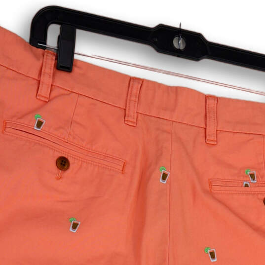 NWT Mens Pink Printed Flat Front Slash Pocket Chino Shorts Size 38W image number 4
