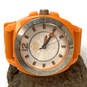 Designer Coach Orange Silicon Strap White Round Dial Analog Wristwatch image number 1