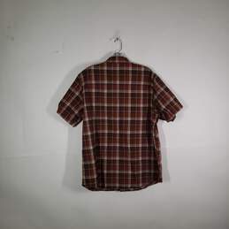 Mens Plaid Collared Short Sleeve Chest Pocket Button-Up Shirt Size Large alternative image
