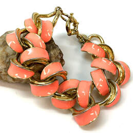 Designer J. Crew Gold-Tone Santa Maria Spring Ring Coral Chain Bracelet alternative image