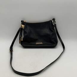 Michael Kors Womens Black Gold Leather Adjustable Strap Crossbody Bag Purse alternative image