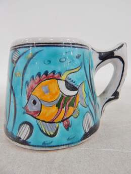 Ikaros Pottery Cup/Mug Hand Made in Rhodes, Greece Hand Made & Painted N-8