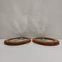 Pair Of Vintage Oval Frosted Glass Mirrors image number 2