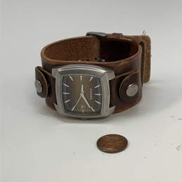 Designer Fossil JR-8583 Silver-Tone Brown Leather Strap Analog Wristwatch alternative image