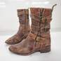 BedStu Women's 'Blanchett' Distressed Brown Leather Buckle Boots Size 9 image number 1