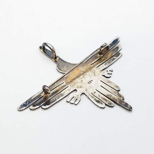 Sterling Silver Textured Bird Brooch 8.2g image number 2