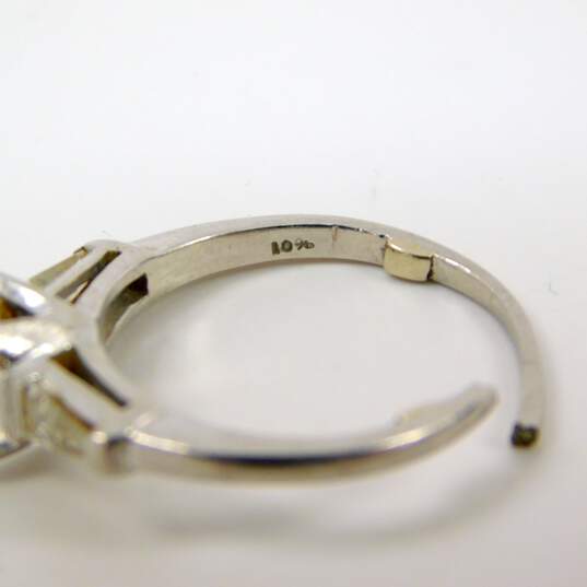 Vintage Platinum 0.42 CTTW Diamond Tapered Baguette Ring Setting For Repair 3.3g image number 6