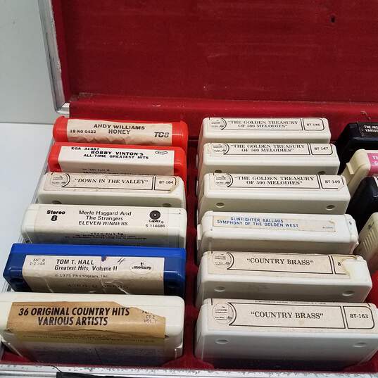 Lot of Assorted 8-Track Cassettes with Carrying Case image number 4