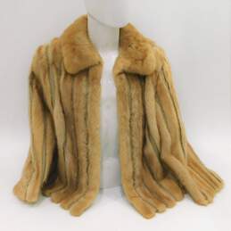 Vintage Jordan Marsh Women's Mink Fur & Leather Accent Coat alternative image