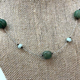 Designer Silpada Silver-Tone Turquoise Chalcedony Wire Choker Necklace alternative image