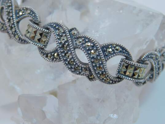 Romantic Judith Jack 925 Sterling Silver Marcasite Bracelet 30.1g image number 1